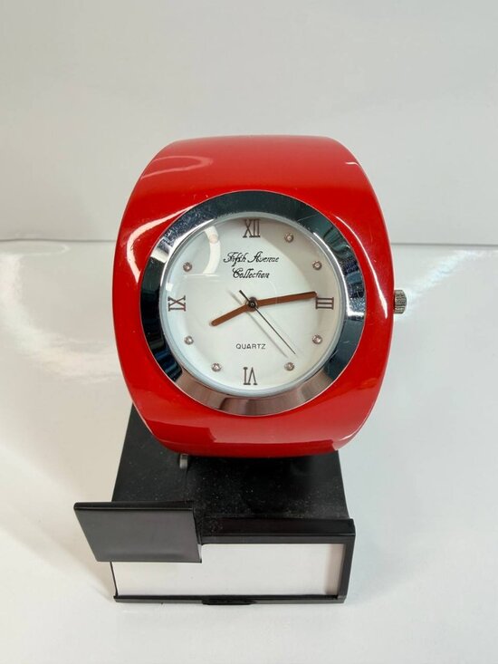 Fifth Avenue Accessories - Fifth Avenue Collection Red Cuff Watch – Seiko Movement